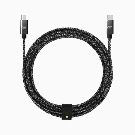 6ft Marbled Woven Braid Type USB-C to USB-C Aluminum Cable With Strap