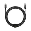 10ft Marbled Woven Braid Lightning Cable with Strap (Black/Gray)