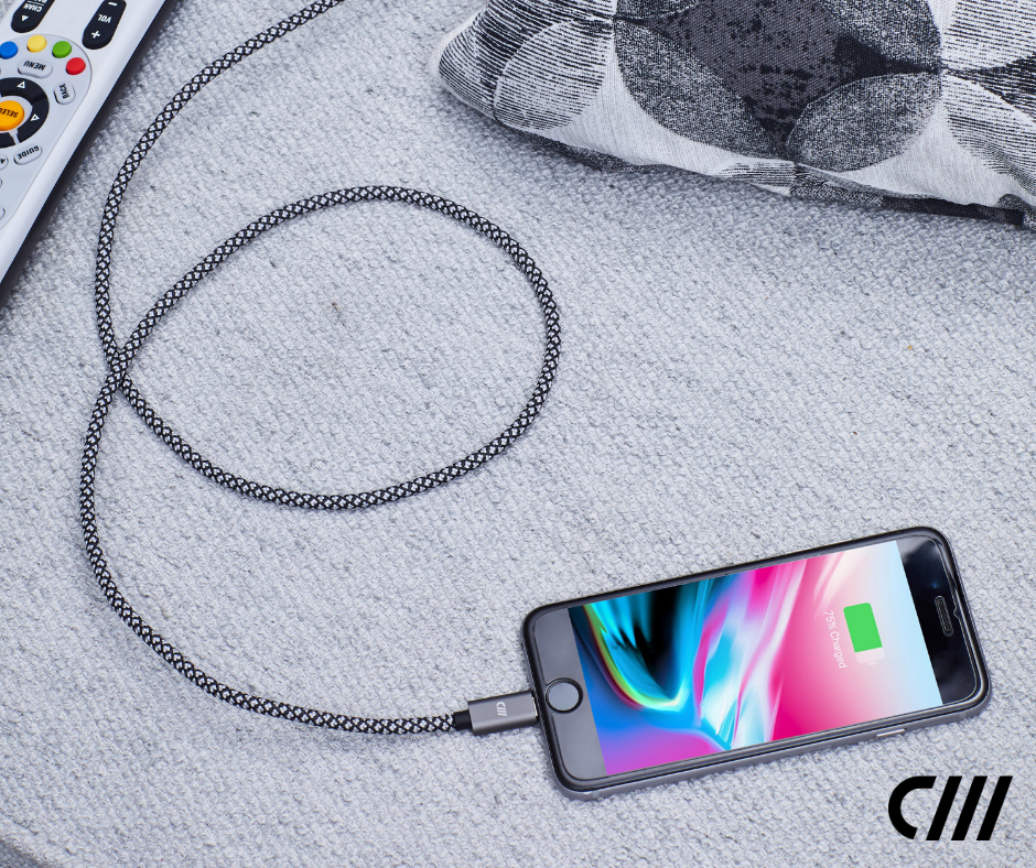 Candywires Cable Charger plugging into iPhone