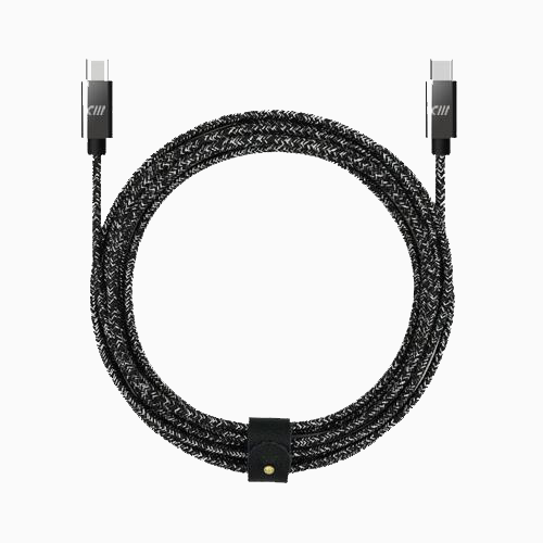 6ft Marbled Woven Braid Type USB-C to USB-C Aluminum Cable With Strap