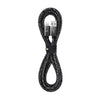 10ft Marbled Woven Braid Lightning Cable with Strap (Black/Gray)