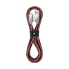 10ft Marbled Woven Braid Lightning Cable with Strap (Red/Gray)