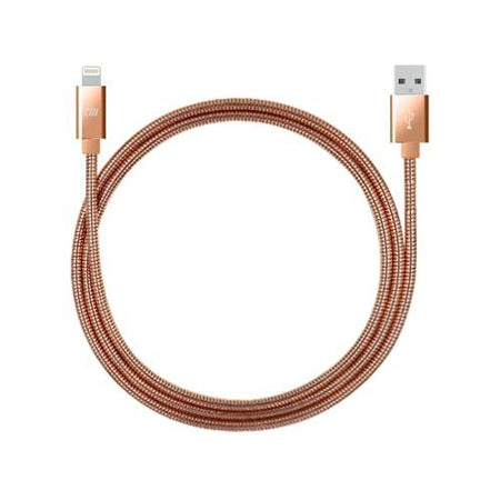 3ft Stainless Steel Lightning Cable - Rose Gold