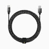 6ft Marbled Woven USB-C to USB-A Cable with Strap (Black / Gray)