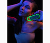 Neon Jelly Series Wireless Neon Hook Speakers next to model